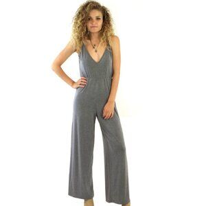 Apogee  Rio Jumpsuit Solid Cami One Piece Wide Leg Grey Women's Size M